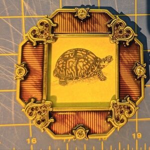 Jay Strongwater octagonal enamel frame Swarovski crystal hearts